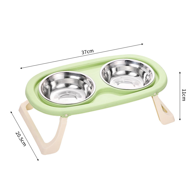 Foldable Plastic Stainless Steel Bowl For Pet Food Basin