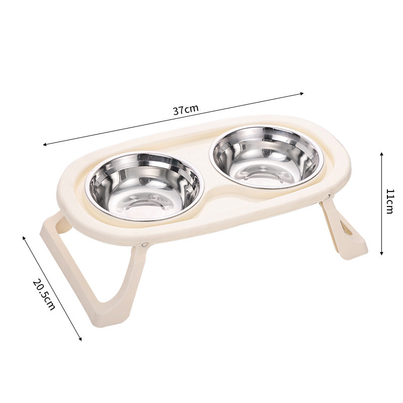 Foldable Plastic Stainless Steel Bowl For Pet Food Basin