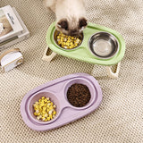Foldable Plastic Stainless Steel Bowl For Pet Food Basin